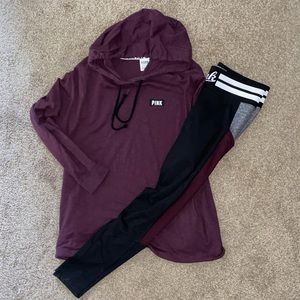 Pink Victoria’s Secret Md Leggings & Sm Tunic